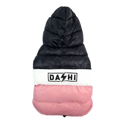 Dashi Stripes Pink&Schwarz Hundemantelt XL (40 cm Rückenlänge)