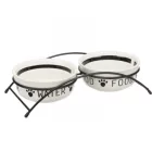 Trixie Keramikschüssel-Set 2*0,6l/15cm weiß/schwarz