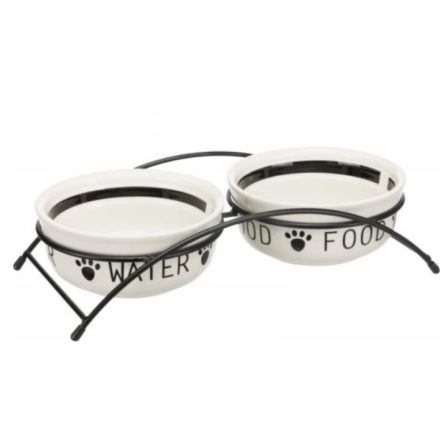 Trixie Keramikschüssel-Set 2*0,6l/15cm weiß/schwarz