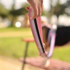 Dashi Stripes Rosa&Schwarz Leine L (2,5cmx120cm)