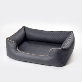 NRDOGS Lux Grau Hundebett + Geschenk Hundedecke