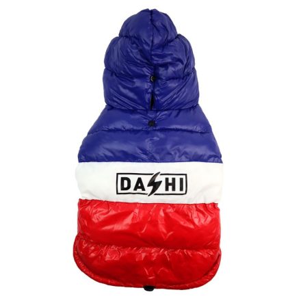 Dashi Stripes Rot&Blau Hundemantel  XL (40cm Rückenlänge)
