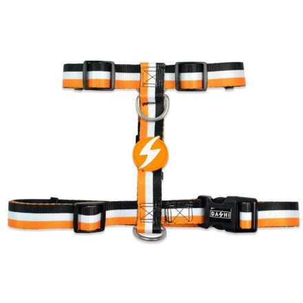 Dashi Stripes Orange&Black H-Geschirre M(2cmx42-69cmx32-50cm)